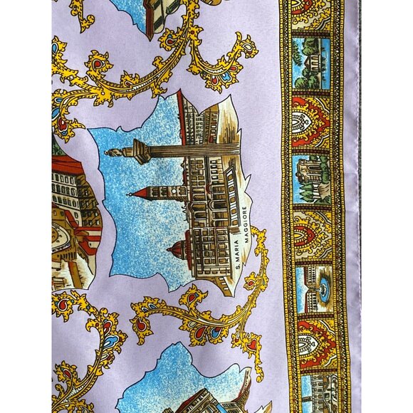 VTG ROMA Italia Scarf Square Rome Italy Landmark Tourist Attractions Souvenir - Picture 7 of 12